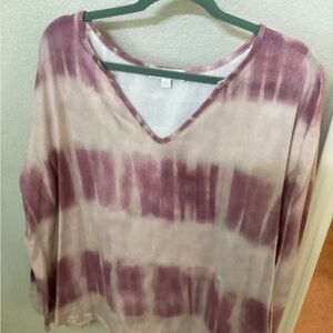Weekend Suzanne Betro Tie-Dye V-Neck Top